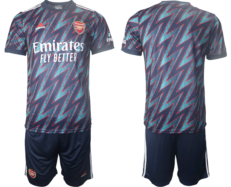 Men 2021-2022 Club Arsenal away blue blank Soccer Jersey->arsenal jersey->Soccer Club Jersey